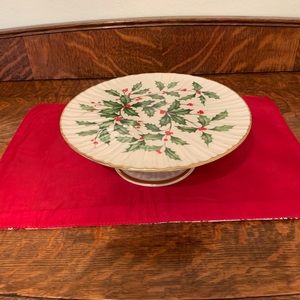 Vintage Lenox Holiday Pedestal Cake Plate